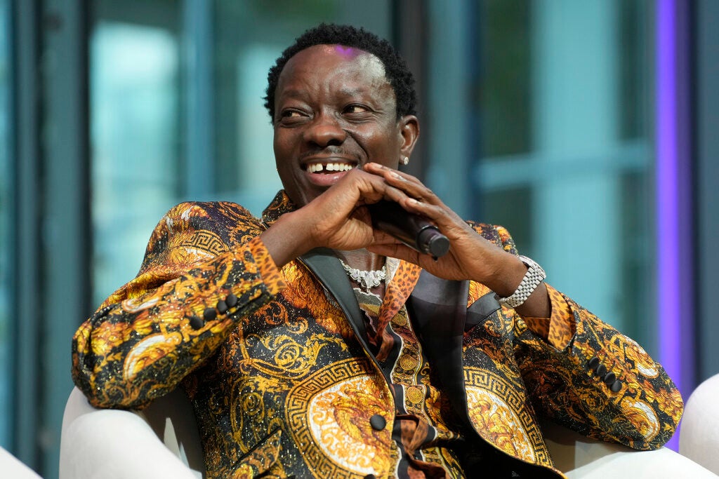 Michael Blackson appears on stage at Zeta Live at the New York Times Building