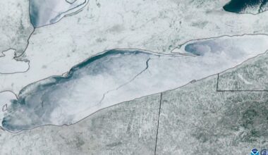 Lake Erie Ice Fracture: Time-lapse shows 80-mile crack form across lake