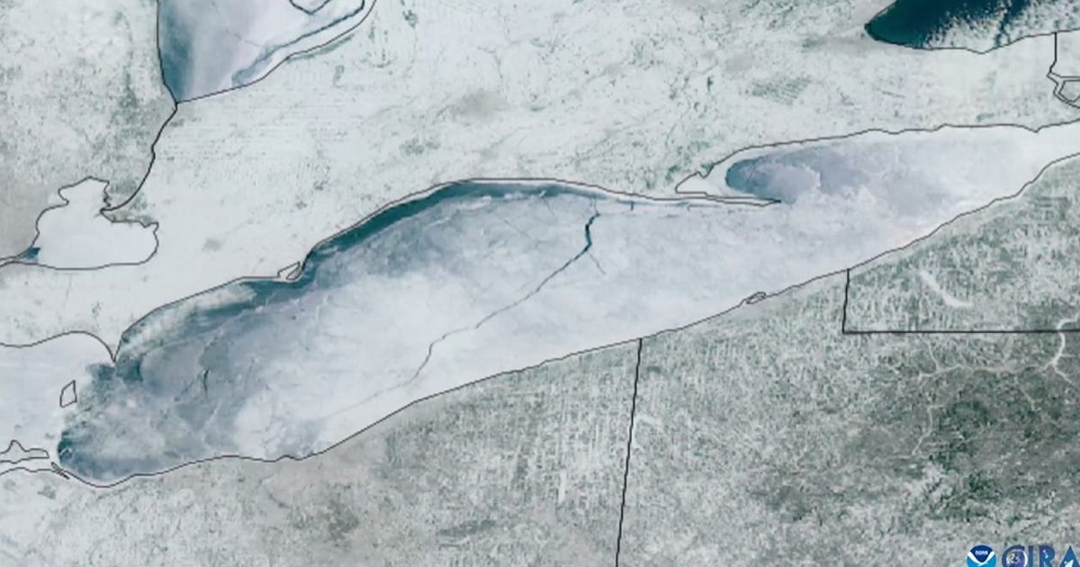 Lake Erie Ice Fracture: Time-lapse shows 80-mile crack form across lake