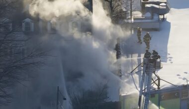 Firefighters battling blaze in West Philadelphia amid frigid temperatures and icy conditions
