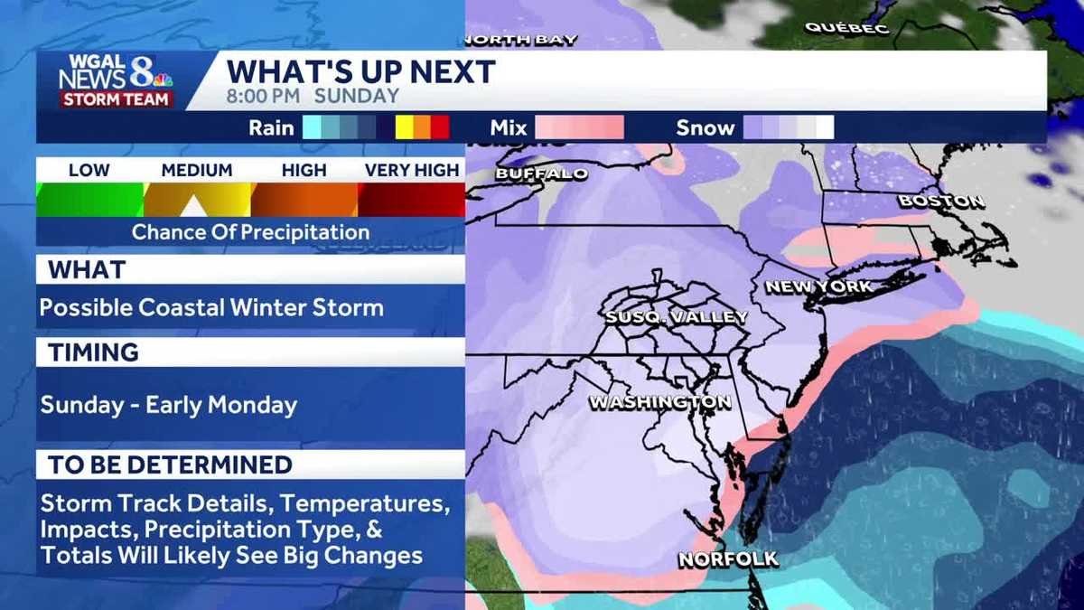 SUNDAY SNOW? There's a chance for accumulating snow in South-Central Pa.