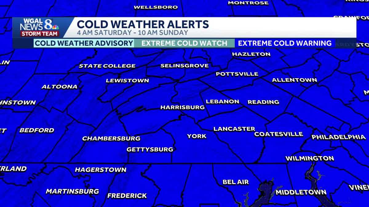 Extreme cold warning issued for South-Central Pennsylvania
