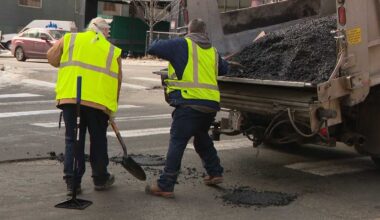 Pittsburgh DPW fixes potholes in the city on Feb. 14, 2026