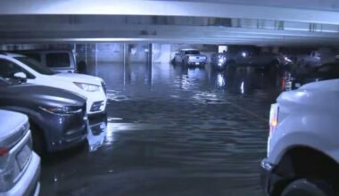 North Philadelphia parking garage floods as water gushes from ceiling