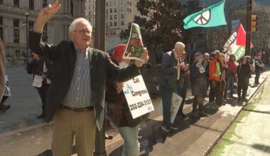 Protesters rally outside Philadelphia City Hall amid U.S.-Israel strikes on Iran