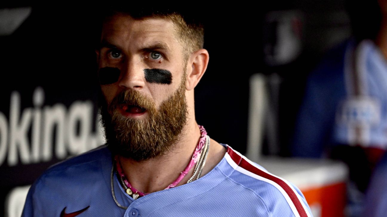 Phillies' Harper says Dombrowski's review of his play was 'wild'