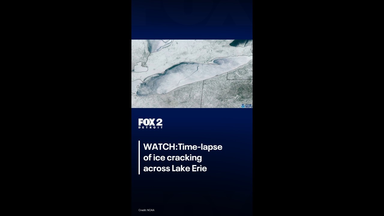 Lake Erie ice crack forms across surface