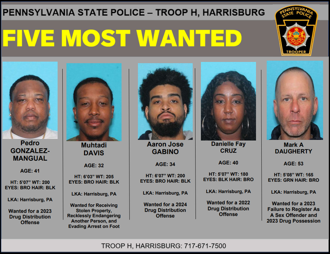 harrisburg's five most wanted