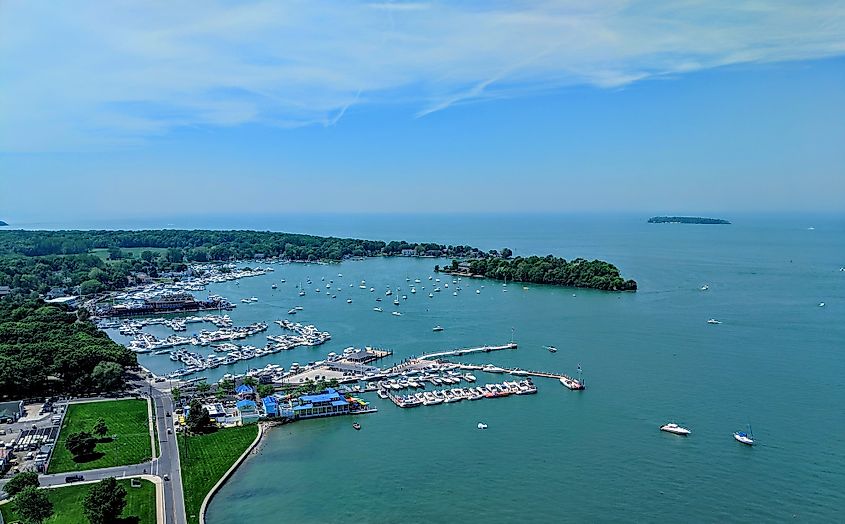 Aerial view of Put-in-Bay.