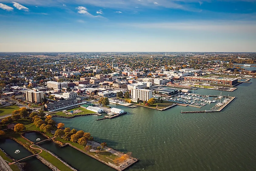 Overlooking downtown Sandusky, Ohio.