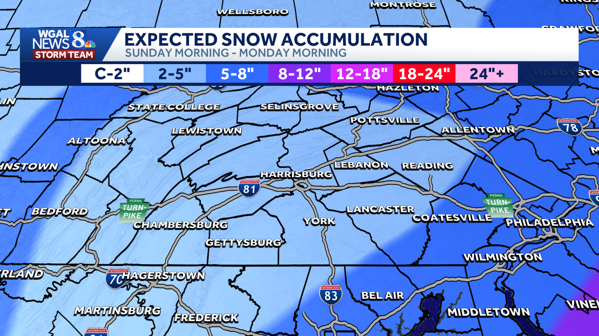 Dry Saturday; Winter Storm Sunday in South Central Pennsylvania