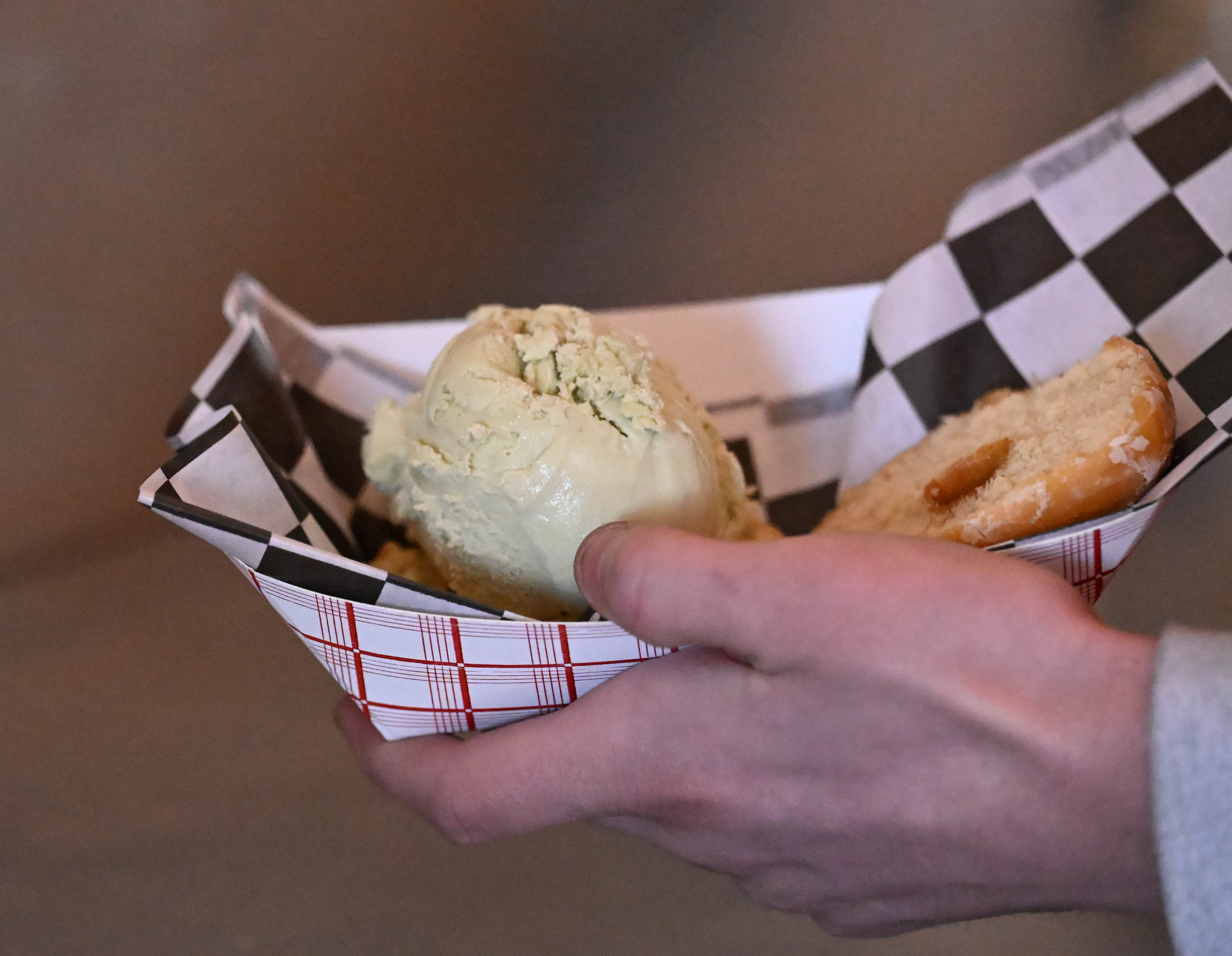 A doughnut sundae is for sale Saturday, Feb. 7, 2026,...