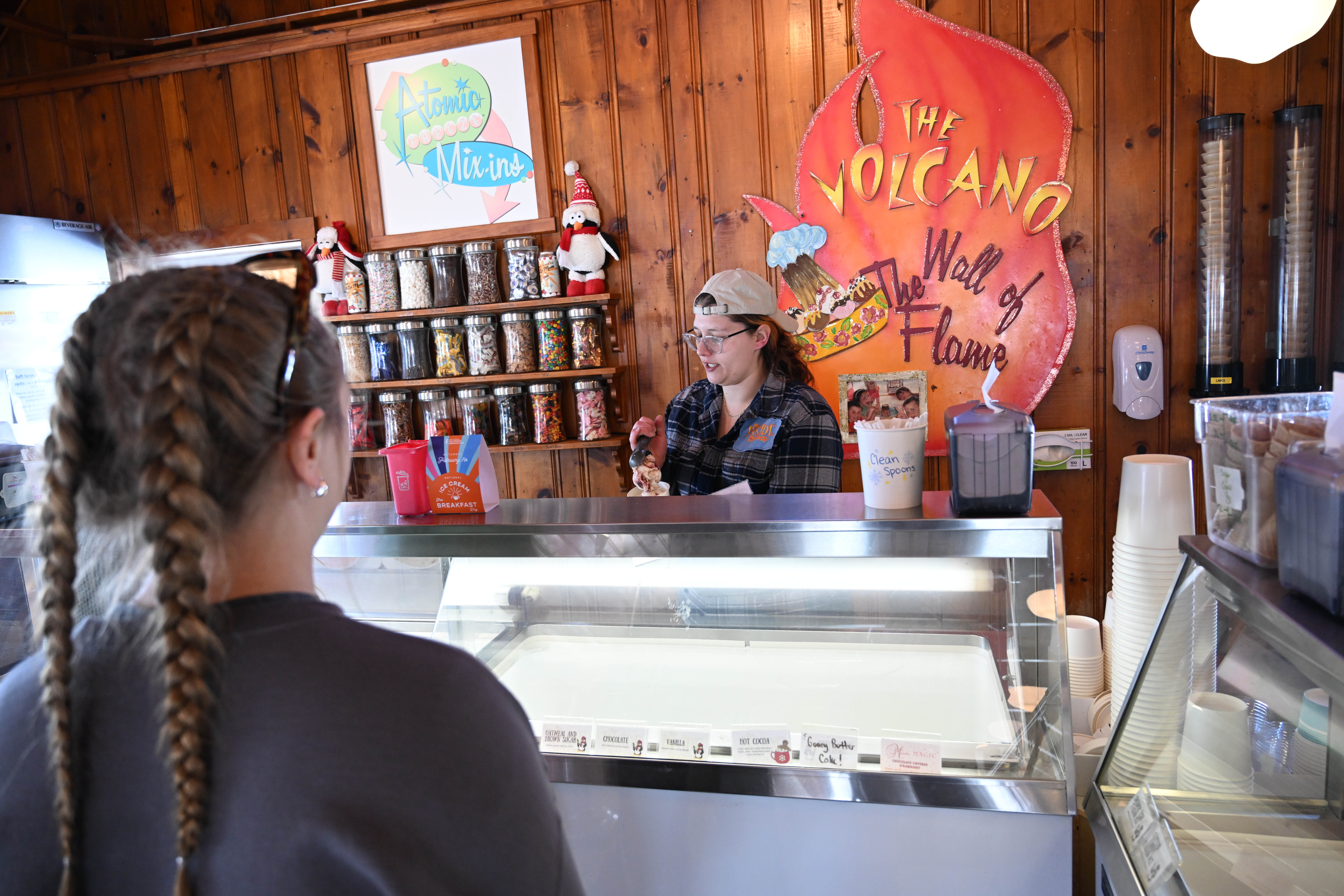 Natasha Obleschuk sells ice cream Saturday, Feb. 7, 2026, at...
