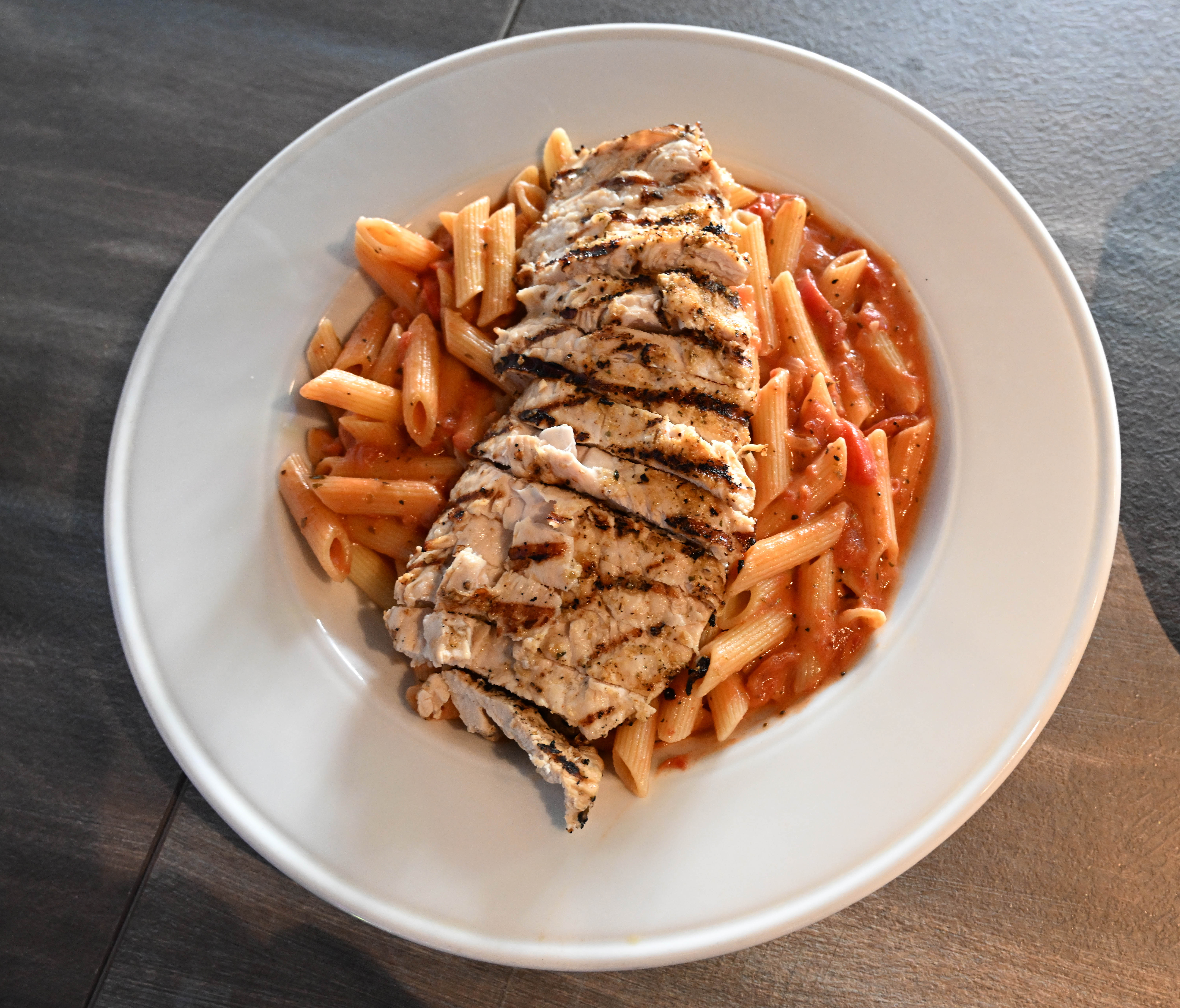 Dish Penne Vodka with chicken is seen Thursday, Jan. 29,...