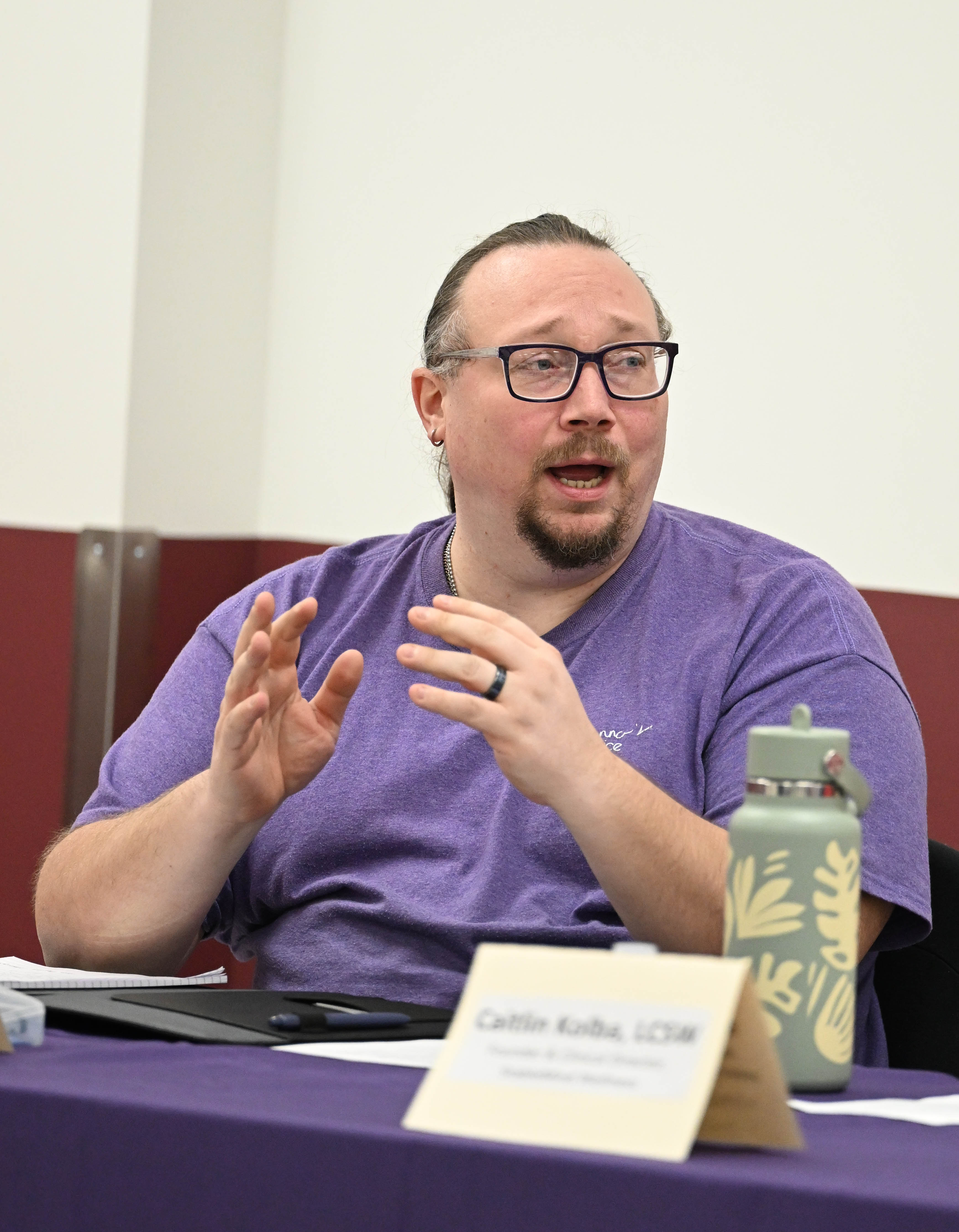 Terry Glass speaks Tuesday, Feb.24, 2026, as the Northampton County...