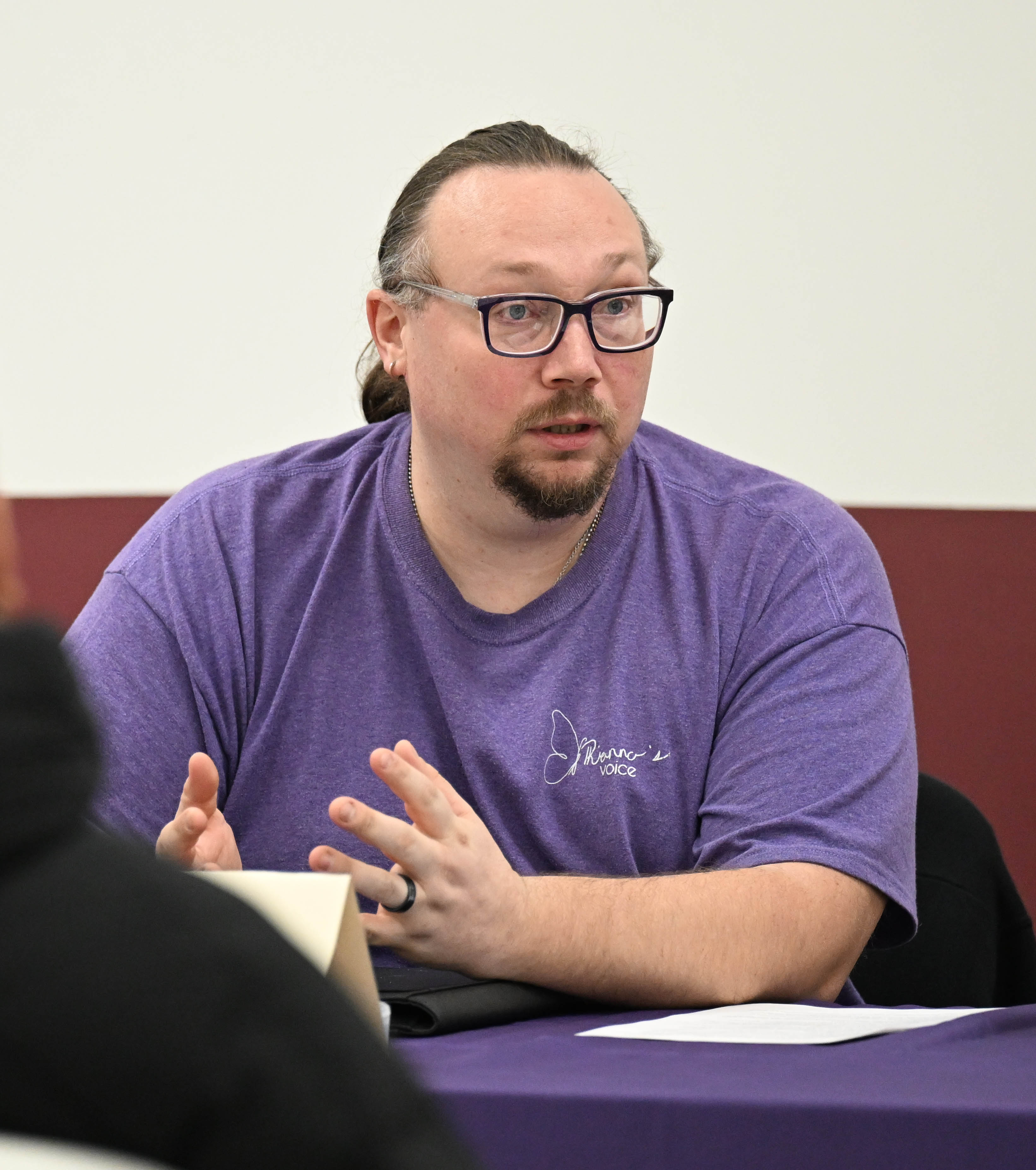 Terry Glass speaks Tuesday, Feb.24, 2026, as the Northampton County...