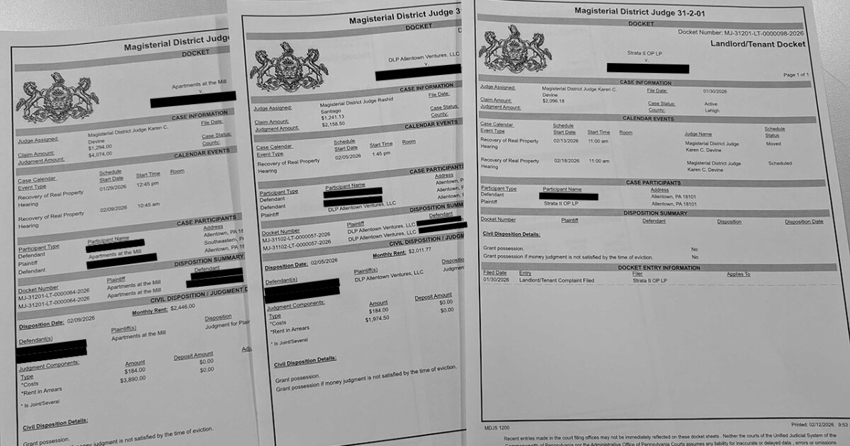 Eviction filings, housing strain collide as broader Lehigh Valley trends emerge