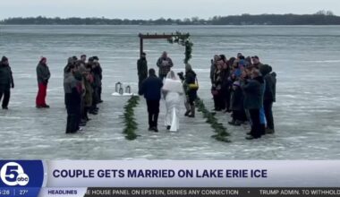 Couple gets married on Lake Erie ice