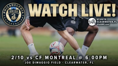 Philadelphia Union to stream club's preseason finale versus CF Montreal on Tuesday night