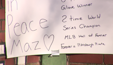 Fans remember Bill Mazeroski at Forbes Field wall in Oakland