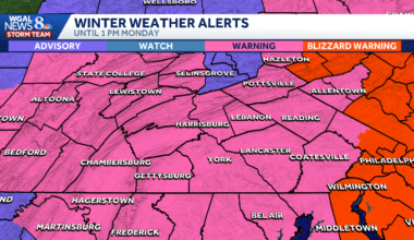 Winter storm advisory, warning in effect for south-central PA