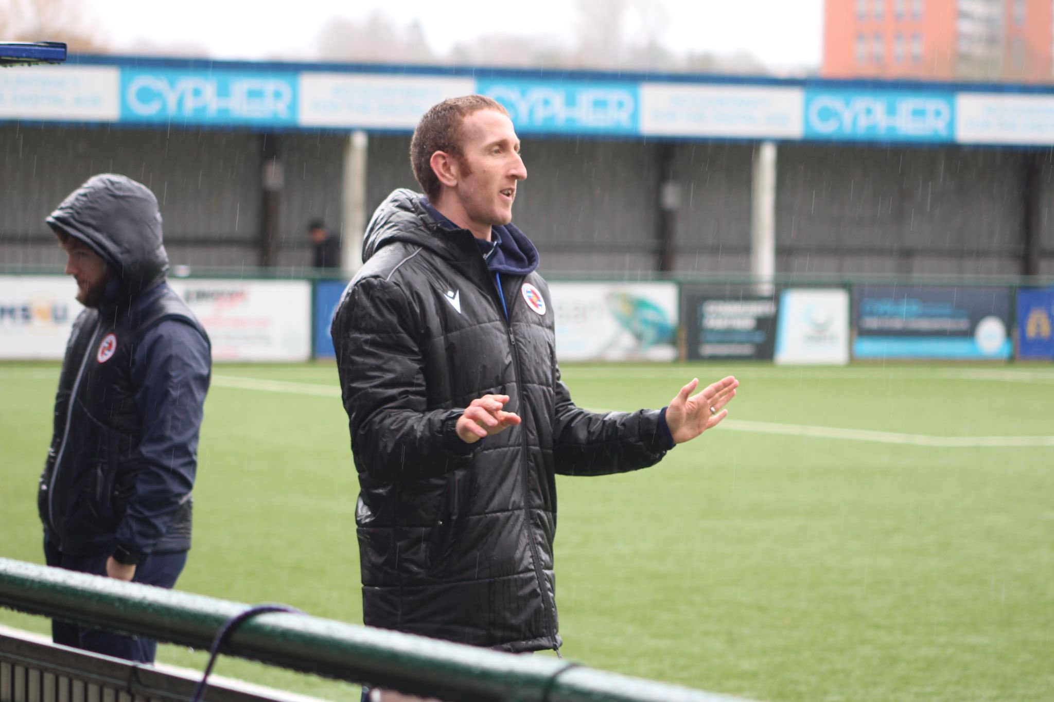 Reading manager Ed Jackson-Norris (R) and assistant manager Max Scott (L)