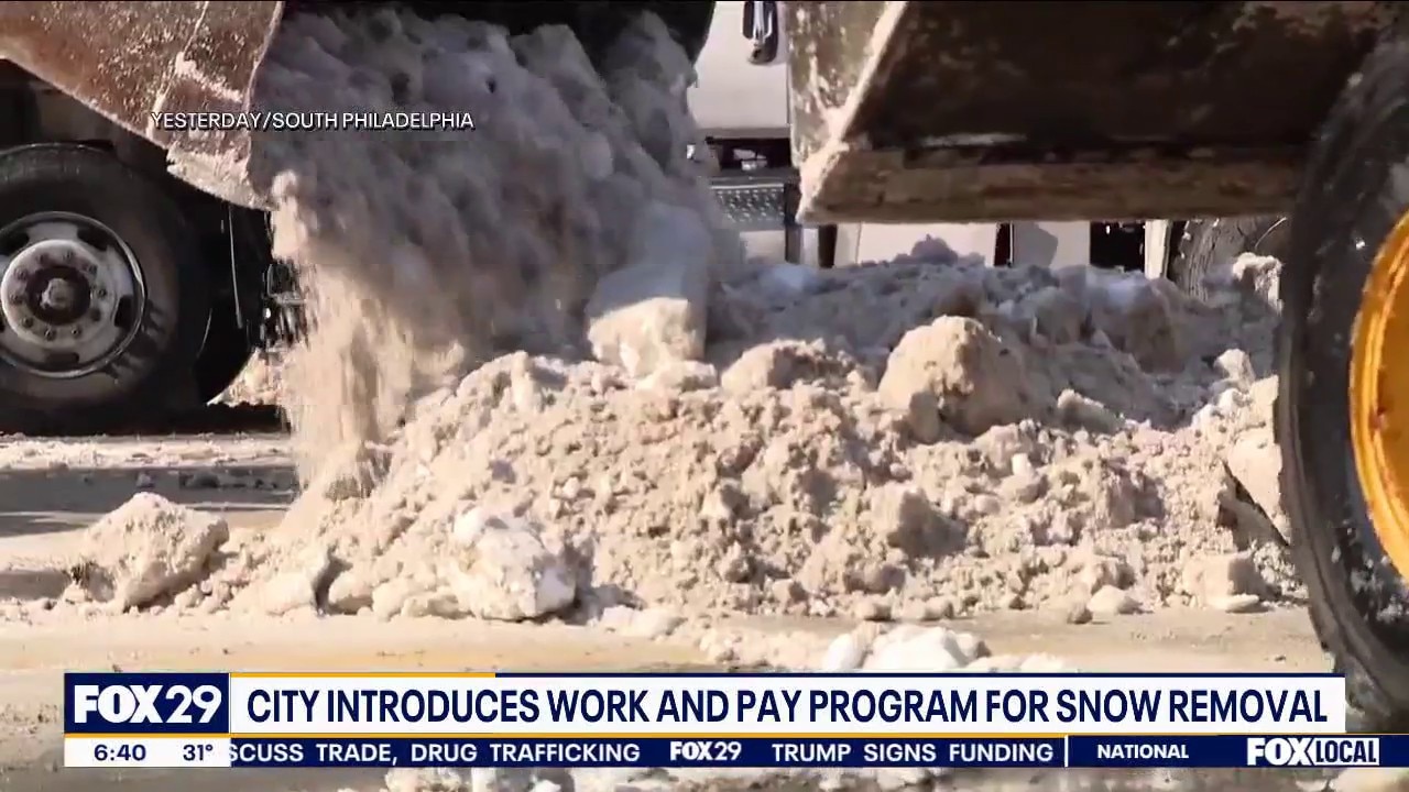 Philadelphia to launch same-day work and pay program for snow removal