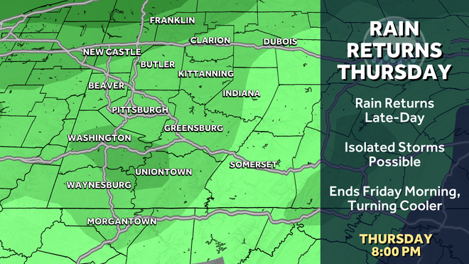western pa: much cooler with clearing skies after the storms