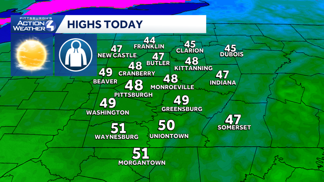 western pa: warming up through thursday