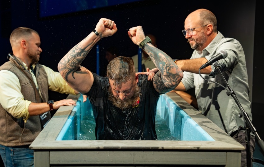One of 400 individuals baptized at the campuses of the Georgia-based Bethlehem Church on the weekend of Sunday, March 1, 2026. 