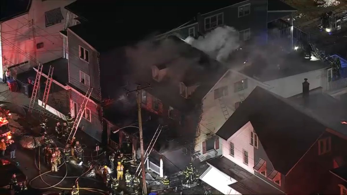 Firefighters work to put out townhomes fire in Bucks County – NBC10 Philadelphia
