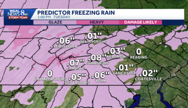 Pa. hour-by-hour wintry mix projections