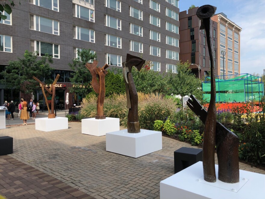 Sculptures in a park