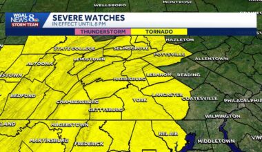National Weather Service issues tornado watch for South-Central Pa.