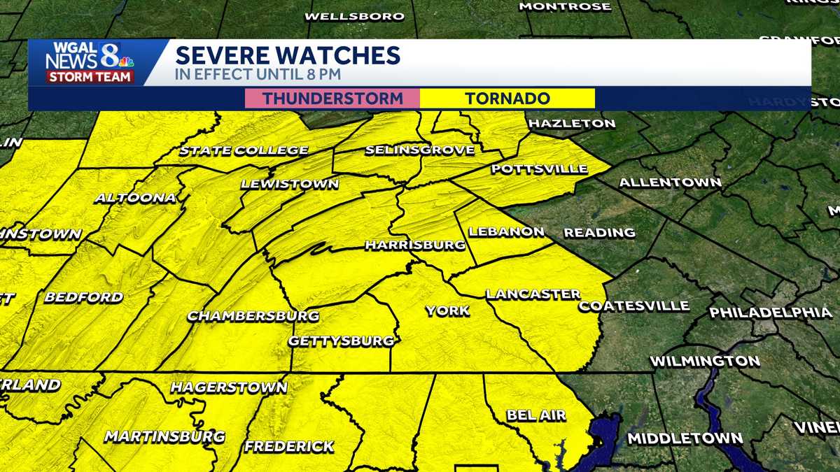 National Weather Service issues tornado watch for South-Central Pa.
