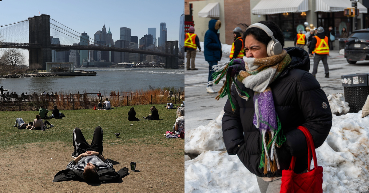 How can Philadelphia go from record heat to winterlike cold in 24 hours?