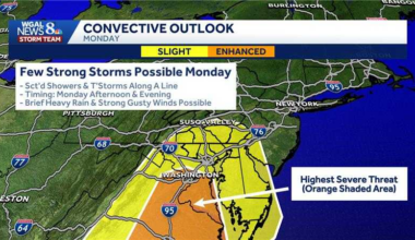 Strong thunderstorms possible Monday in south-central Pa.