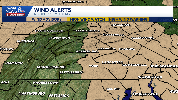 Gusts up to 50 mph possible