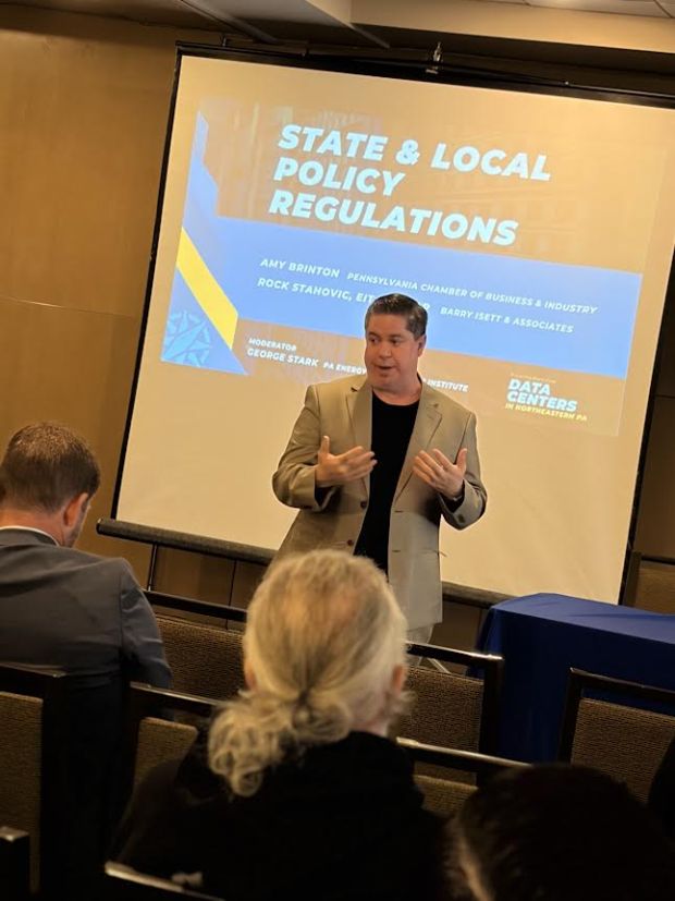 John Augustine, president of Penn's Northeast, speaks during a conference about data centers in Northeast Pennsylvania sponsored by Penn's Northeast at DoubleTree by Hilton in Plains Twp. on March 13, 2026. (Submitted Photo)