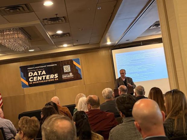 Curry Roberts of Parkway Strategies in Fredericksburg, Virginia speaks during a conference about data centers in Northeast Pennsylvania sponsored by Penn's Northeast at DoubleTree by Hilton in Plains Twp. on March 13, 2026. (Submitted Photo)