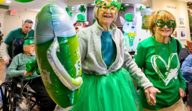 St. Patrick's Day celebration at Arden Courts Old Orchard memory care community