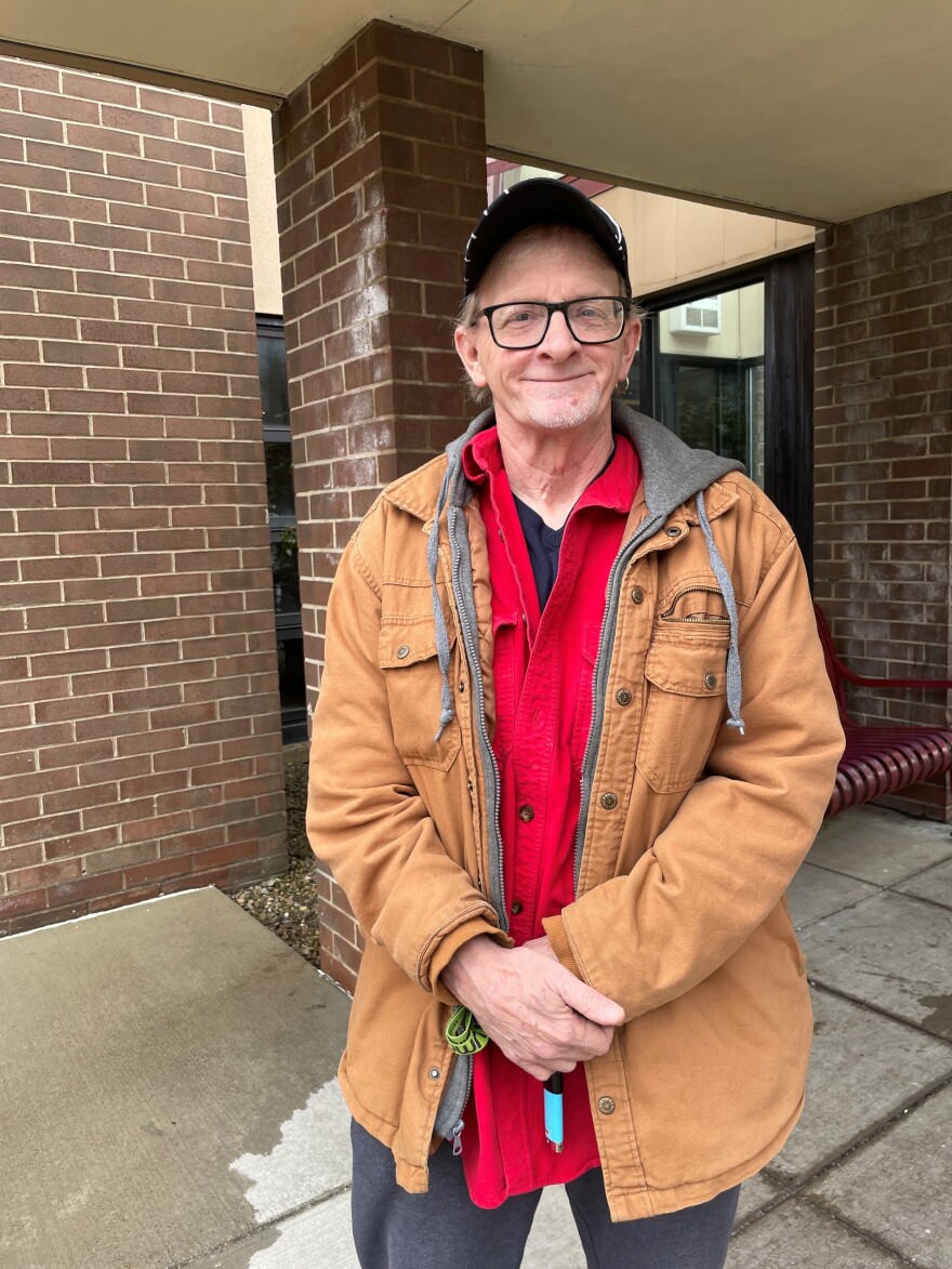 Rick Berry stands outside his apartment in Butler. He and many of his neighbors were victims of electronic SNAP theft.