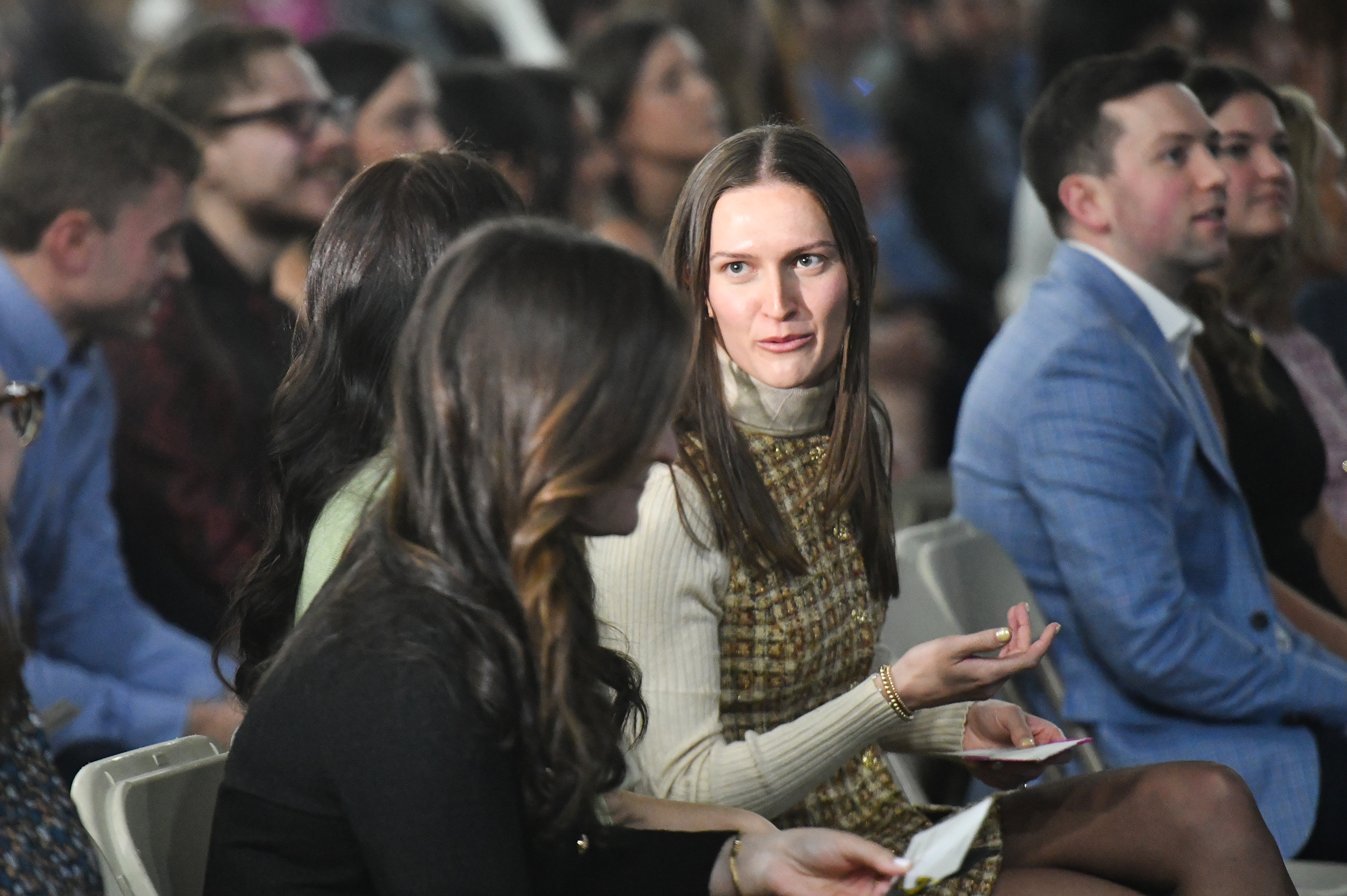 Grace DiBileo, of Scranton, talks with friends during the Geisinger...