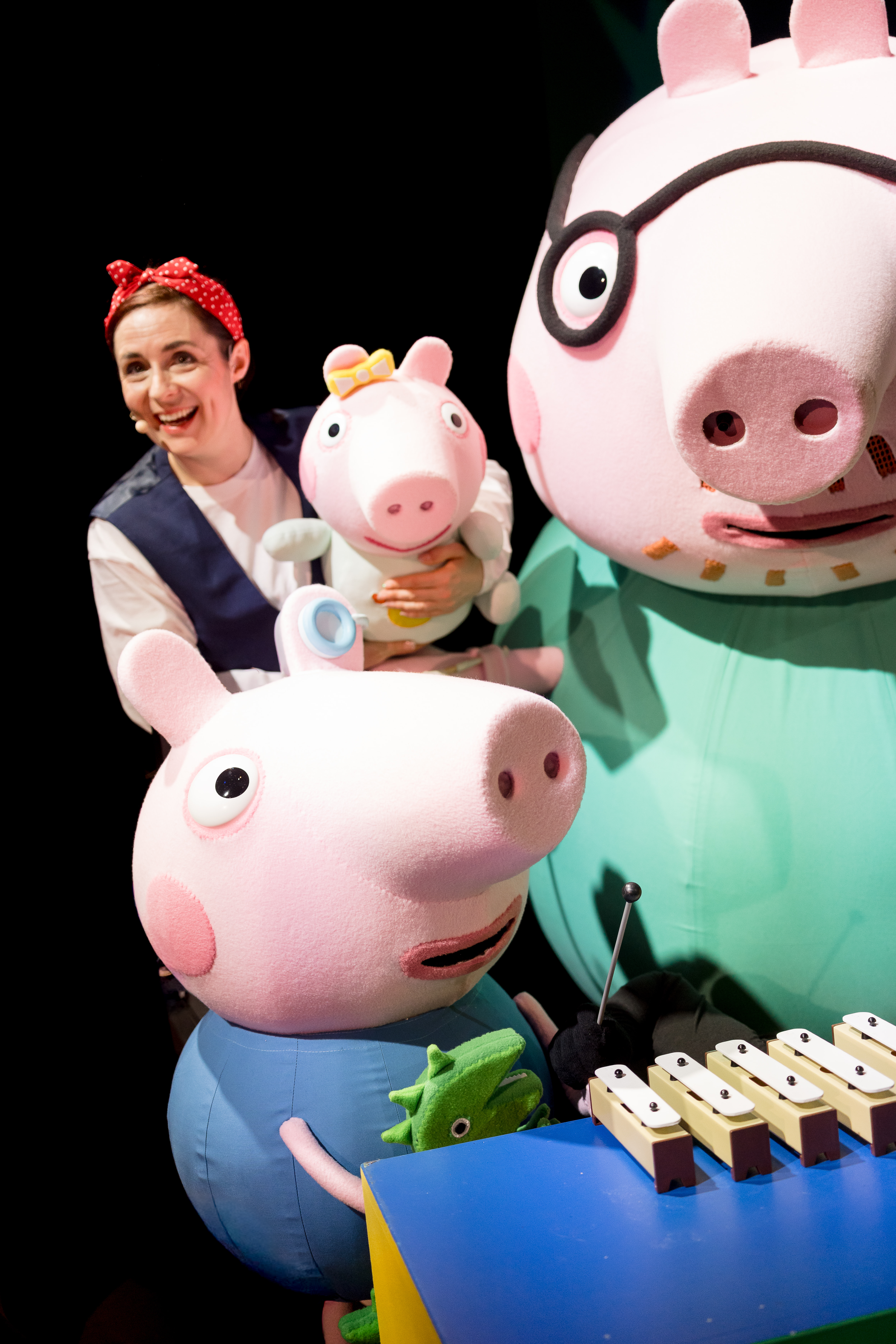 Actress Evie James with characters from “Peppa Pig: My First...