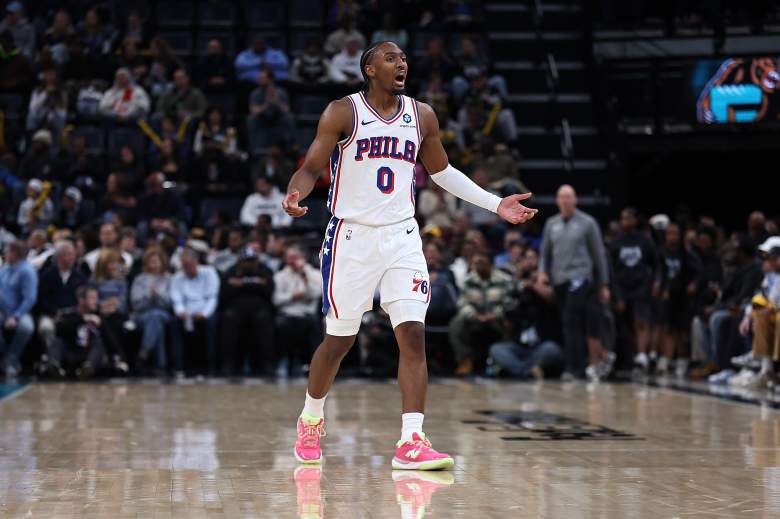 Tyrese Maxey injury update Philadelphia 76ers injury report vs Charlotte Hornets