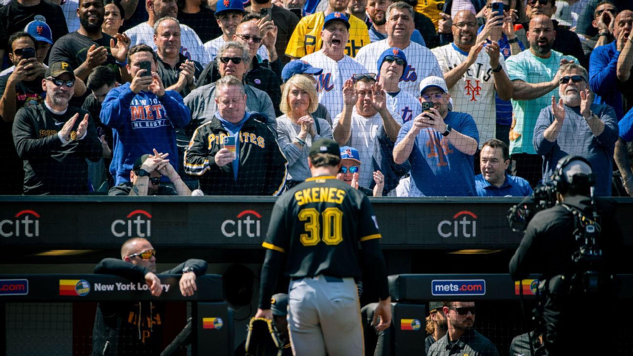 Pirates ace Paul Skenes pulled in 1st inning of season opener