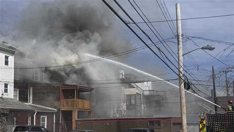 Several fire crews actively battling massive flames in Pittsburgh
