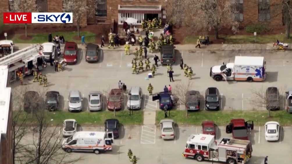 Fire at Douglas Plaza in Wilkinsburg, Pennsylvania