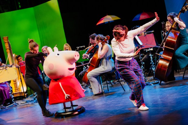 Actress Evie James dances in "Peppa Pig: My First Concert." (COURTESY OF DAN TSANTILIS)