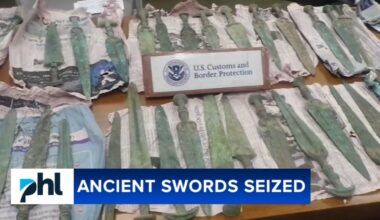 Shipment of 4,000-year-old Bronze Age era swords, arrowheads seized by Philadelphia Customs and Border Patrol officers in PA